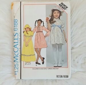 McCalls CHILDRENS PATTERN 6188 Quick & Easy